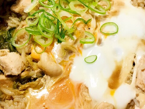 お鍋の〆にも●鶏むね肉と白菜の赤味噌雑炊